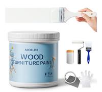 Mollor Pintura para madera blanca mate para interiores, duradera para muebles, sin lijar, pintura a la tiza, color shabby chic, pintura fina para interiores y exteriores, pintura para muebles
