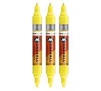 Molotow mo227429 one4all Acrylic Twin - Marcador, color amarillo fluorescente, 3 unidades