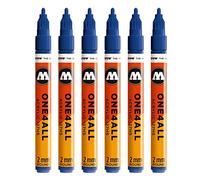 Molotow One4All 127HS #225 Rotulador, 6 unidades, 2 mm, color azul real 2 mm