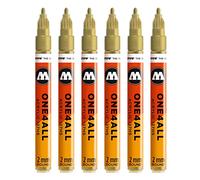 Molotow One4All 127HS #225 Rotulador, 6 unidades, 2 mm, color dorado metálico 2 mm
