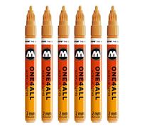 Molotow One4All 127HS #225 Rotulador, 6 unidades, 2 mm, color marrón ocre claro 2 mm