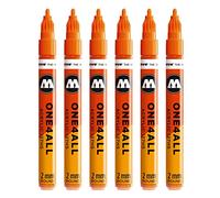 Molotow One4All 127HS #225 Rotulador, 6 unidades, 2 mm, color naranja 2 mm