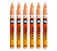 Molotow One4All 127HS #225 Rotulador, 6 unidades, 2 mm, color pfirsich pastell 2 mm