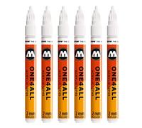 Molotow One4All 127HS #225 Rotulador, 6 unidades, 2 mm, color signalweiß 2 mm