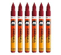 Molotow One4All 127HS-CO - Rotuladores acrílicos (1,5 mm de grosor, alta cobertura y permanente, resistente a los rayos UV, para casi todas las superficies, 6 unidades), color burdeos