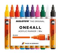Molotow One4All 227HS - Lápices acrílicos (alta cobertura y permanentes, resistentes a los rayos UV, para casi todas las superficies), color multicolor 10 unidades