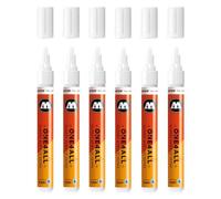 Molotow One4All 227HS - Rotulador acrílico brillante (grosor de trazo de 4,0 mm, alto brillo, alto opaco y permanente, secado rápido, recargable, para casi todas las superficies), 6 unidades, color