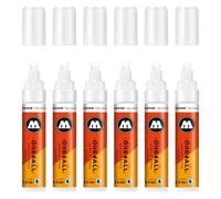 Molotow One4All 327HS - Rotulador acrílico brillante (grosor de trazo de 4,0 a 8,0 mm, alto brillo, opaco y permanente, secado rápido, recargable, para casi todas las superficies), 6 unidades, color
