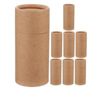 MOLUCKFU 8 Tubos de Cartón Kraft con Tapas Seguras para Botellas de Perfume y Infusiones, Caja Redonda de Papel Marrón, Compacta y Portátil para Viaje y Organización en Casa