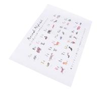 MOLUCKFU Póster Decorativo del Alfabeto para Niños en Papel Blanco Diseño de Dibujos Animados, Adhesivo y Adecuado para Habitación Infantil o Obsequio Educativo