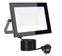 MOLVCE Foco LED exterior 50 W 3000 K blanco cálido, aluminio superbrillante, 4250 lm, foco LED con enchufe y cable de 3 metros, IP66, resistente al agua, foco exterior para jardín, aparcamiento,