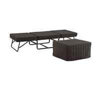 Moments of Glass Divan 2en1 Premium - Cama Plegable de Invitados 197x76 cm, Puff Convertible 78x76 cm, Estrutura de Cama Metálica Estable Negro y Colchón Negro 8 cm de Alto