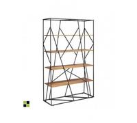 Momma Home Estantería Eye de Diseño en Hierro y Madera de Nogal para Salón y Hogar