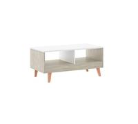 MOMMA HOME Mesa Centro con Cajon, Mesita de Salón o Comedor, Acabado en Roble y Blanco, Medidas: 90.5 cm (Ancho) x 44.5 cm (Fondo) x 40.5 cm (Alto) (Mesa Centro)