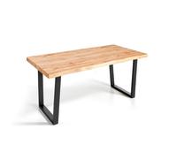 MOMMA HOME Mesa Comedor Madera - Mesa Salon Rustica, Mesa Comedor Patas Metálicas/Hierro Negro, Mesa Madera MDF, Comedor, Alaska, Color Roble/Negro (200_X_100_cm)