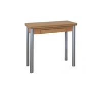 MOMMA HOME Mesa de Cocina o salón Extensible, Mesa Comedor Extensible, Mesa Plegable, Mesa Comedor Moderna, Color Roble/Plata, RIBETA, Medidas 80x40/80x78 cm