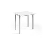 Momma Home Mesa de Cocina Extensible Blanca en Cristal Templado y Metal - Modelo Londres - 95 X 55/95 X 95 Cm