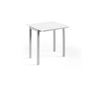 Momma Home Mesa de Cocina Extensible Blanca en Cristal Templado y Metal - Modelo Londres - 95 X 55/95 X 95 Cm