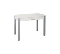 MOMMA HOME Mesa Cocina Extensible - Mesa Comedor Extensible, Mesa Plegable, Mesa Plegable, Mesa Comedor Modernas Extensibles, Color Blanco/Plata, SILANTA, Medidas 100/160x60x76 cm