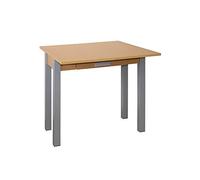 MOMMA HOME Mesa de Cocina - Modelo HENA - Material MDF/Madera - Medidas 80 x 40/80 x 76 cm (Roble/Metal)