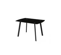 MOMMA HOME Mesa de Comedor Negra - Modelo Karla - Material Cristal Templado/Metal - Medidas 120 x 80 x 75,5 cm Raíz Mesas de Cocina Inicio Muebles de cocina Mesas de cocina rectangulares MommaHome