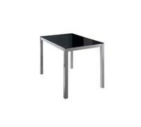 MOMMA HOME Mesa Fija Rectangular Negra - Modelo Melbourne - Material Cristal Templado/Metal - Medidas 110 x 75 x 75 cm Raíz Mesas de Cocina Inicio Muebles de cocina Mesas de cocina rectangulares