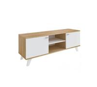 Momma Home MOMMA HOME - Mueble TV Salón Raíz Módulos, Mesa 2 Puertas, Roble y Blanco