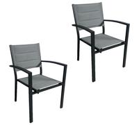 MOMMA HOME PACK SILLAS JARDÍN ANTRACITRA BENIDORM CON REPOSABRAZOS MommaHome Raíz Inicio Sillas de Jardín Muebles de Jardín