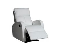 MOMMA HOME Sillón Relax reclinable Med - Modelo TAVIRA - Color Blanco - Material Ecopiel/Metal - Medidas 71 x 93 x 101 cm Raíz Sillones Relax Inicio Muebles de Salón y Hogar Sillón Relax Sillónes Rela