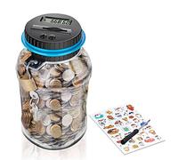 MOMMED - Hucha electrónica, Digital, Contador de Euros, Caja de Dinero automática, para niños y Adultos, 1,8 l, Hucha con Pantalla LCD, Caja de Ahorro de Dinero, Gran Regalo