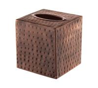 Monarch Abode 19627 Caja de pañuelos martillada a Mano, Soporte Cuadrado y dispensador, Accesorios de tocador de Metal para decoración de baño de Oficina, tocador, Soporte Decorativo para Caja de