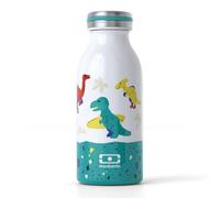 MONBENTO - Botella Termica Infantil MB Cooly azul Dino - Botella Agua Acero Inoxidable Niños Ideal para Colegio, Picnics - Cantimplora Termica Infantil Bebidas Calientes/Frías - Sin BPA - Dinosaurios