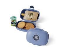 MONBENTO - Caja de Merienda Infantil MB Gram Infinity - Caja de Merienda para Niños - Ideal Escuela o Parque - Sin BPA - Segura y Duradera - Azul