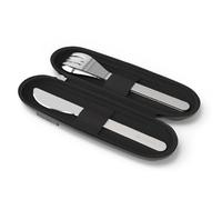 Monbento - Cubiertos Nomades MB Slim Nest Trio Cuchillo negro - Cubiertos para almuerzo caja con estuche - Ideal para comer en la oficina / picnic - Tenedor, cuchara y cuchillo reutilizables de acero