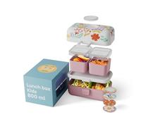 monbento - Fiambrera Infantil con Compartimentos Tresor graphic Papercut - Lonchera para Niños Ideal para Escuela/Picnic - Sin BPA - Personalizada y Segura - Lunch Box Niños Rosa con Motivo Floral