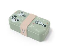 monbento - Fiambrera Infantil MB Foodie Raccoon - Mapache - Lonchera para Niños Made in France - Caja de Merienda - Ideal Escuela/Parque - Sin BPA - Segura y Duradera - Verde