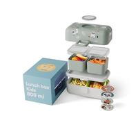 monbento - Fiambrera Infantil MB Tresor Raccoon - Mapache - Lonchera para Niños 3 Compartimientos - Caja de Merienda - Ideal Escuela/Parque - Sin BPA - Segura y Duradera - Verde