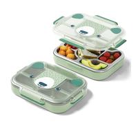 monbento - Fiambrera Infantil Wonder verde Bear - Lonchera para niños con compartimentos - Bandeja Compartimentada Separable Acero Inoxidable - Ideal Escuela/Parque - Sin BPA y Duradera - Verde