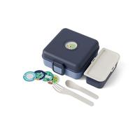 monbento - Fiambrera Sandwich Niños Snacky azul Infinity - Caja Merienda para Bocadillo Integral - Cubiertos incluidos - Lunch Box Personalizada Infantil - Ideal para Cole/Picnic - Sin BPA