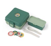 monbento - Fiambrera Sandwich Niños Snacky verde Forest - Caja Merienda para Bocadillo Integral - Cubiertos incluidos - Fiambrera Personalizada Infantil - Ideal para el Cole/Picnic - Sin BPA - Verde