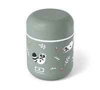 MONBENTO - Fiambrera Térmica MB Capsule Raccoon - Mapache - Caja Bento Hermética - Mantiene la Comida Caliente o Fría hasta 5 Horas - Trabajo/Escuela - Sin BPA - Verde