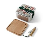 monbento - Kit Comida Origines - Lunch Box Acero Inoxidable + Cuchillo Opinel + Tabla de Madera - Robusta y Hermética - Ideal Picnic - Microondas, Horno y Lavavajillas - Sin BPA