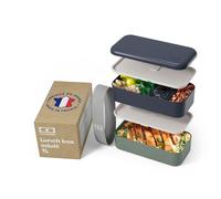 monbento - Lunch Box Tartera Original Azul/Verde Made in France - Bento Box con 2 Compartimientos Herméticos - Fiambrera Comida Trabajo/Picnic - Sin BPA y Duradera - Azul y Verde