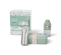 Monbento MB Foodie Raccoon, botella MB Positive S y tapa Pocket Color para niños