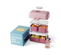 monbento - MB Tresor Blush Fiambrera infantil rosa - Lonchera para niños 3 Compartimientos - Caja merienda - Bento box sin BPA - segura y duradera