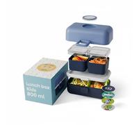 monbento - MB Tresor Infinity Fiambrera infantil Azul - Lonchera para niños 3 Compartimientos - Caja merienda - Bento box sin BPA - segura y duradera
