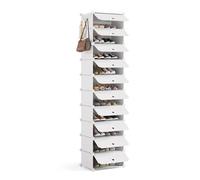 Mondeer Armario de almacenamiento de zapatos, zapatero modular, organizador de zapatos de plástico con puerta, a prueba de polvo y resistente al agua, para entrada, dormitorio, sala de estar, tiendas,