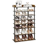 Mondeer Zapatero Alto de 7 Niveles, Delgado, de Madera, Estilo Industrial, para Entrada, Pasillo, Dormitorio, 70 x 28 x 113 cm, marrón rústico