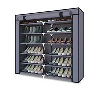 Mondeer Zapateros Estantería, Zapatero Tela con Resistente al Polvo en Salón, Dormitorio, Vestíbulo, Organizador de Zapatos con Tapa Antipolvo, Gris Azul, 110cm * 115cm * 30cm