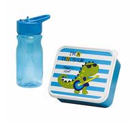 Mondex set de fiambrera y bidón azul dinosaurio